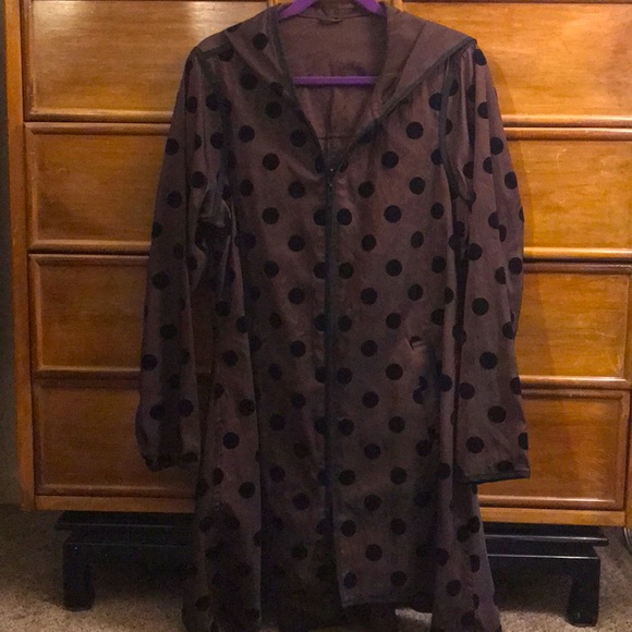 Mycra pac Sz S/M reversible velvet dots raincoat